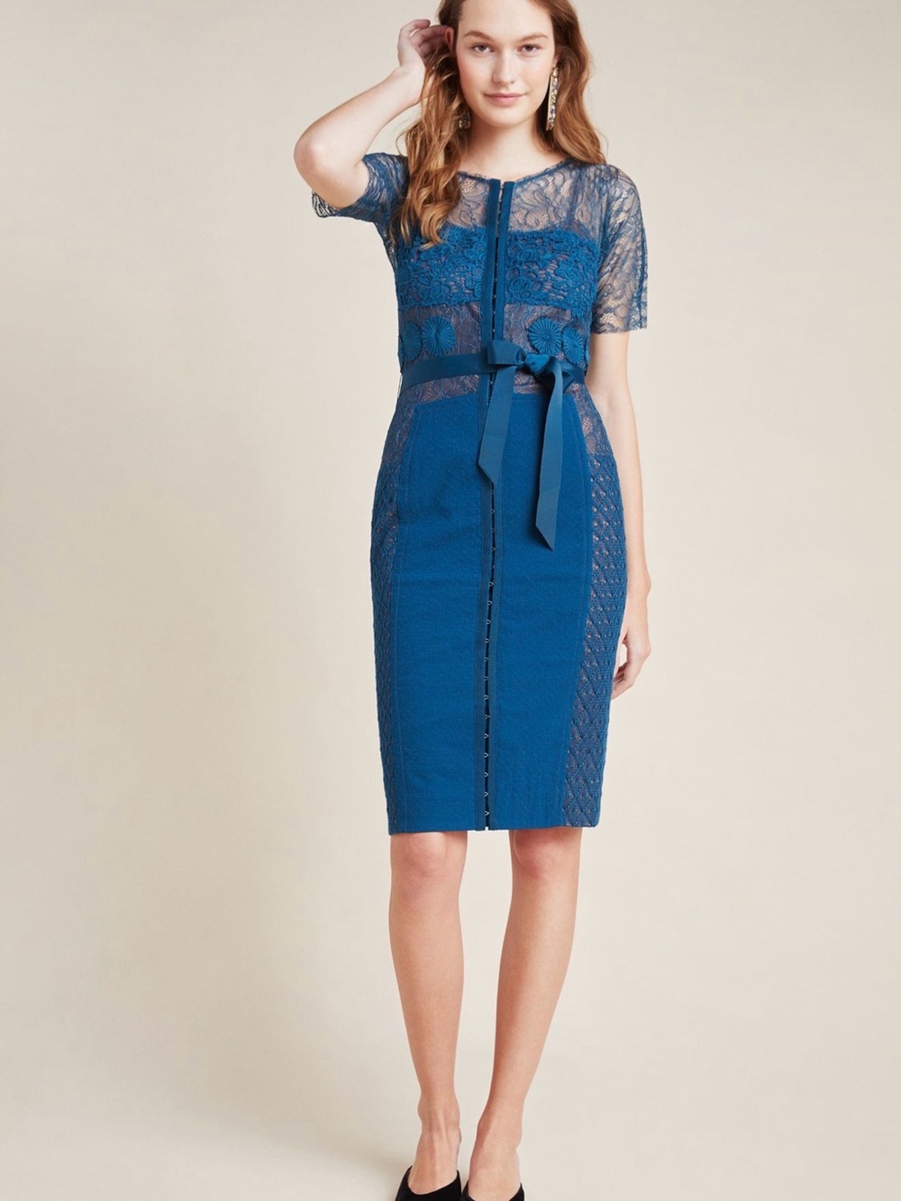 Anthropologie Byron Lars Carissima Sheath Dress Turquoise 6P